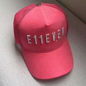 E11even Night Club Miami Pink & White Suede Trucker Hat